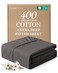 Cotton Fitted Sheet King Size - 100% Cotton - 400 Thread Count - Dark Grey