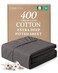 Cotton Fitted Sheet King Size - 100% Cotton - 400 Thread Count - Dark Grey