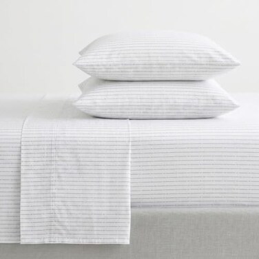 Nautica - Full Sheets, Cotton Percale Bedding Set, Casual Bedding Set (Buoy Line Grey, Full)