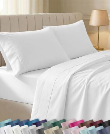 California Design Den Soft 100% Cotton Sateen Full Sized Bed Sheets Set