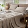 MooMee Sheet Set 100% Washed Cotton Linen-Like Extra Deep Pocket Queen