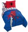 Marvel Spiderman Twin Comforter Set 5 Piece Kids Bedding for Boys, Blue