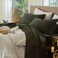MooMee Sheet Set 100% Washed Cotton Linen-Like Extra Deep Pocket Queen