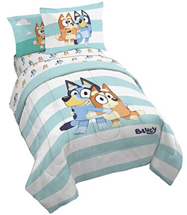Bluey Bingo Full Size Size Comforter Set 7 Piece Soft Kids Bedding, Multi