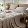 MooMee Sheet Set 100% Washed Cotton Linen-Like Extra Deep Pocket King