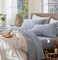 MooMee Sheet Set 100% Washed Cotton Linen-Like Extra Deep Pocket Queen