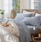 MooMee Sheet Set 100% Washed Cotton Linen-Like Extra Deep Pocket Queen
