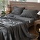 MooMee Sheet Set 100% Washed Cotton Linen-Like Extra Deep Pocket Queen