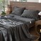 MooMee Sheet Set 100% Washed Cotton Linen-Like Extra Deep Pocket Queen