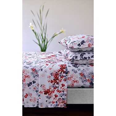 Juliette Printed 110-GSM Microfiber Sheet Set Red Queen