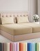 Split King Size 5 Piece Sheet Set - Breathable &amp; Cooling - Heathered Tan