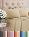 Queen Size 4 Piece Sheet Set - Breathable &amp; Cooling Sheets - Heathered Tan