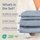 King Size 4 Piece Sheet Set - Breathable &amp; Cooling Sheets - Heathered Blue