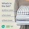 Queen Size 4 Piece Sheet Set - Breathable &amp; Cooling Sheets - Blue Stripes