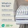 Queen Size 4 Piece Sheet Set - Breathable &amp; Cooling Sheets - Blue Stripes