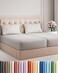 Split King Size 5 Piece Sheet Set - Breathable &amp; Cooling - French Grey