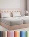 Split King Size 5 Piece Sheet Set - Breathable &amp; Cooling - French Grey