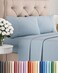 Queen Size 4 Piece Sheet Set - Breathable &amp; Cooling Sheets - Heathered Blue