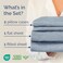 Queen Size 4 Piece Sheet Set - Breathable &amp; Cooling Sheets - Heathered Blue
