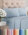 Queen Size 4 Piece Sheet Set - Breathable &amp; Cooling Sheets - Heathered Blue