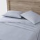 Eddie Bauer - Twin Sheet Set with Fitted Sheet &amp; Pillowcase, 100% Cotton Percale Bedding, Crisp &amp; Cool, Dorm Room Essentials, Ticking Stripe Light Blue