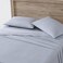 Eddie Bauer - Twin Sheet Set with Fitted Sheet &amp; Pillowcase, 100% Cotton Percale Bedding, Crisp &amp; Cool, Dorm Room Essentials, Ticking Stripe Light Blue