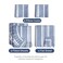 Split King Size 5 Piece Sheet Set - Breathable &amp; Cooling - Blue Stripes