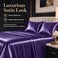 CozyLux Satin Sheets Full, 4-Piece 14-Inch Deep Pocket Sheet Set