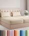 Split King Size 5 Piece Sheet Set - Breathable &amp; Cooling Sheets - Wheat