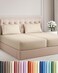 Split King Size 5 Piece Sheet Set - Breathable &amp; Cooling Sheets - Wheat