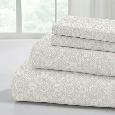 Modern Threads Printed 3-Piece Extra Soft Bedding Sheets &amp; Pillowcase Set, Deep Pocket up to 16 inch Mattress Abella Twin