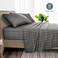 Bare Home Printed Sheet Set - 1800 Ultra-Soft (King, Grid - Grey/White)