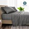 Bare Home Printed Sheet Set - 1800 Ultra-Soft (King, Grid - Grey/White)