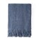 BOURINA Navy Throw Blanket 60x80 Inch Boho Knitted Soft Throw Sofa Blanket
