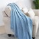BOURINA Blue Throw Blanket 60x80 Inch Boho Knitted Soft Throw Sofa Blanket