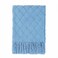 BOURINA Blue Throw Blanket 60x80 Inch Boho Knitted Soft Throw Sofa Blanket