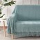 BOURINA Aqua Throw Blanket 60x80 Inch Boho Knitted Soft Throw Sofa Blanket
