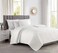 BOURINA Quilt Set White King Embroidery 3-Piece Soft Bedding Set Bedspread