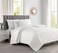 BOURINA Quilt Set White King Embroidery 3-Piece Soft Bedding Set Bedspread