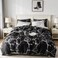 CLOTHKNOW Black White Marble Queen Comforter Set 3Pcs Bedding Comforter Set