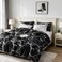 CLOTHKNOW Black White Marble Queen Comforter Set 3Pcs Bedding Comforter Set