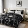 CLOTHKNOW Black White Marble Queen Comforter Set 3Pcs Bedding Comforter Set