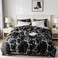 CLOTHKNOW Black White Marble Queen Comforter Set 3Pcs Bedding Comforter Set