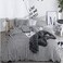 CLOTHKNOW Striped Queen Comforter Set 3Pcs Black and White Bedding Sets