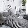 CLOTHKNOW Striped Queen Comforter Set 3Pcs Black and White Bedding Sets