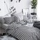 CLOTHKNOW Striped Queen Comforter Set 3Pcs Black and White Bedding Sets