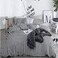 CLOTHKNOW Striped Queen Comforter Set 3Pcs Black and White Bedding Sets