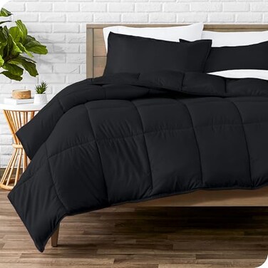 Bare Home Full Comforter Set - 1800 Ultra Soft (Full, Black)