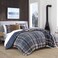 Eddie Bauer - Twin Comforter Set with Sham, Soft Microsuede Bedding, Down Alternative Fill, Dorm Room Essentials, Shasta Lake Navy