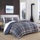 Eddie Bauer - Twin Comforter Set with Sham, Soft Microsuede Bedding, Down Alternative Fill, Dorm Room Essentials, Shasta Lake Navy